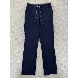 Beyond Scrubs Carefree Cargo Pant Womens Small Tall Navy Blue Stretch Drawstring